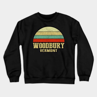 WOODBURY VERMONT Vintage Retro Sunset Crewneck Sweatshirt